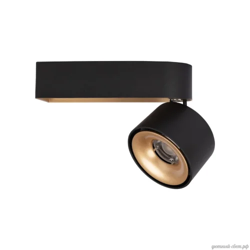 Светильник накладной LED Knof 10324/A Gold Black LOFT IT чёрный золотой на 1 лампу, основание чёрное в стиле современный хай-тек прямоугольный