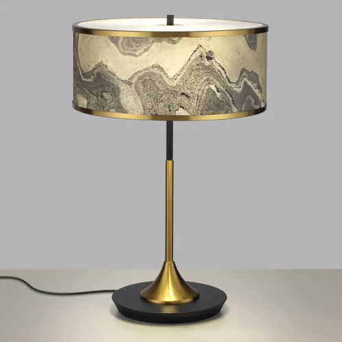 Настольная лампа Bergi 5064/2T Odeon Light серая бежевая 2 лампы, основание чёрное античное бронза металл в стиле современный  фото 7