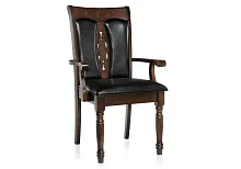 Деревянный стул Gala dirty oak / black 11421 Woodville, чёрный/искусственная кожа, ножки/дерево/коричневый, размеры - ****600*600