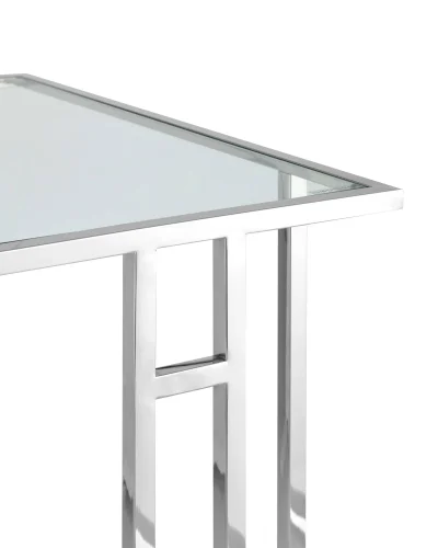 Журнальный столик 50*32 БОСТОН, прозрачное стекло, сталь серебро УТ000001972 Stool Group столешница прозрачная из стекло фото 2