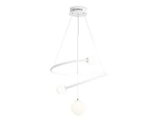 Светильник подвесной LED с пультом FL66299 Ambrella light белый 1 лампа, основание белое в стиле современный хай-тек шар