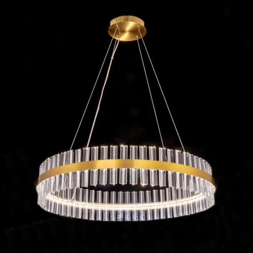 Люстра подвесная LED с пультом Рианна CL337083 Citilux прозрачная на 1 лампа, основание бронзовое в стиле современный с пультом фото 6