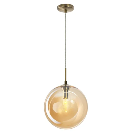 Светильник подвесной Томми CL102633 Citilux янтарный 1 лампа, основание бронзовое в стиле современный шар