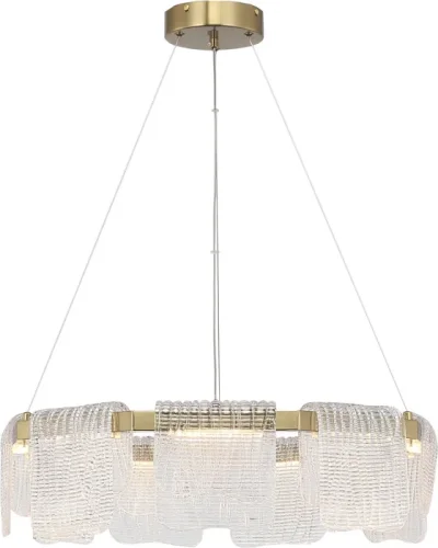 Люстра подвесная LED Voile SL6021.203.54 ST-Luce прозрачная на 1 лампу, основание золотое в стиле современный фото 3
