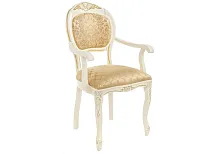 Деревянный стул Лауро патина золото / бежевый тесьма 11 371811 Woodville, золотой/ткань, ножки/массив бука/бежевый, размеры - ****570*560