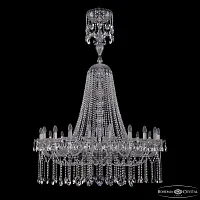 Люстра подвесная 1413/20/400/XL-160 Ni Bohemia Ivele Crystal без плафона на 20 ламп, основание никель в стиле классика sp