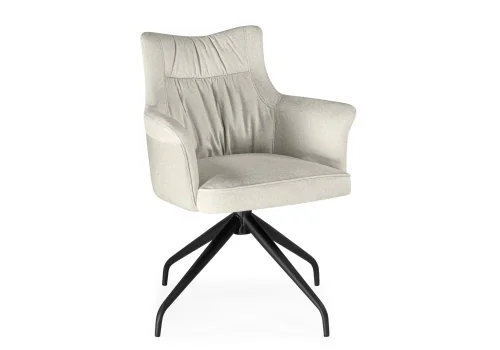Стул на металлокаркасе Kaser 360 крутящийся ivory / black 15842 Woodville, бежевый/кашемир, ножки/металл/чёрный, размеры - ****660*580мм фото 3