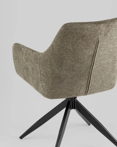 Стул обеденный Enid, серо-зеленый УТ000039276 Stool Group, зелёный/рогожка, ножки/металл/чёрный, размеры - ***** фото 6