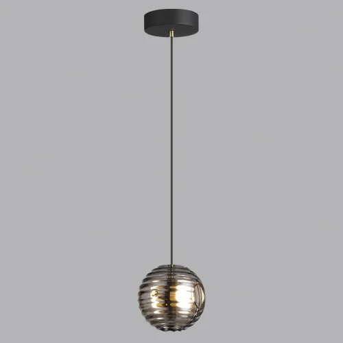 Светильник подвесной LED Troni 5041/12L Odeon Light серый чёрный 1 лампа, основание чёрное в стиле современный выдувное фото 4