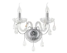 Бра Valledoria OML-70201-02 Omnilux без плафона 2 лампы, основание прозрачное хром в стиле классический 