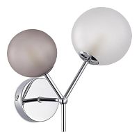 Бра Malte SLE1107-101-02 Evoluce белый серый 2 лампы, основание хром в стиле современный молекула шар