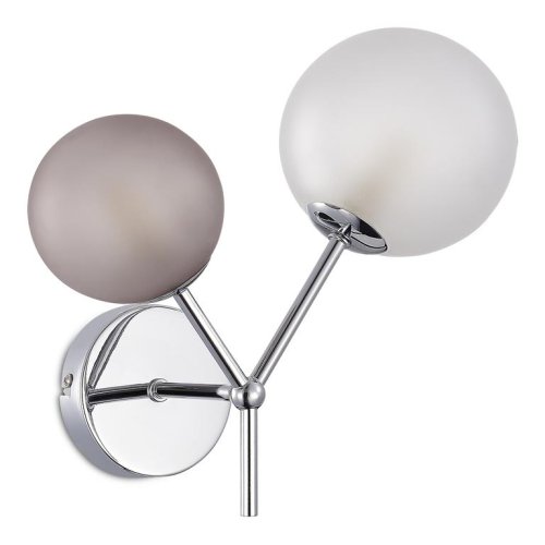Бра Malte SLE1107-101-02 Evoluce белый серый на 2 лампы, основание хром в стиле современный молекула шар