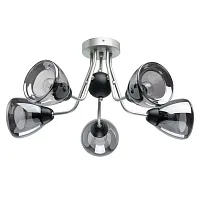 Люстра потолочная Вита 220012605 DeMarkt чёрная серая на 5 ламп, основание серебряное в стиле современный 