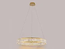 Люстра подвесная LED 8240/60 gold Newport прозрачная на 1 лампу, основание золотое в стиле современный классический американский кольца