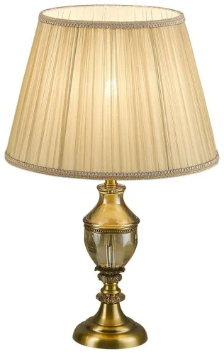 Настольная лампа Tessa WE707.01.504 Wertmark бежевая 1 лампа, основание бронзовое металл хрусталь в стиле классический 