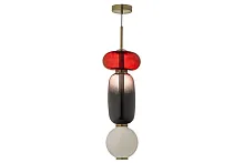 Светильник подвесной LED Canzo L 1.P6 CL Arti Lampadari белый серый на 1 лампу, основание золотое в стиле современный арт-деко 