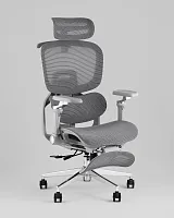 Кресло офисное топчэйрс Продиджи с оттоманкой, серый УТ000041698 Stool Group, серый/текстиль сетка, ножки/металл/хром, размеры - *1310****