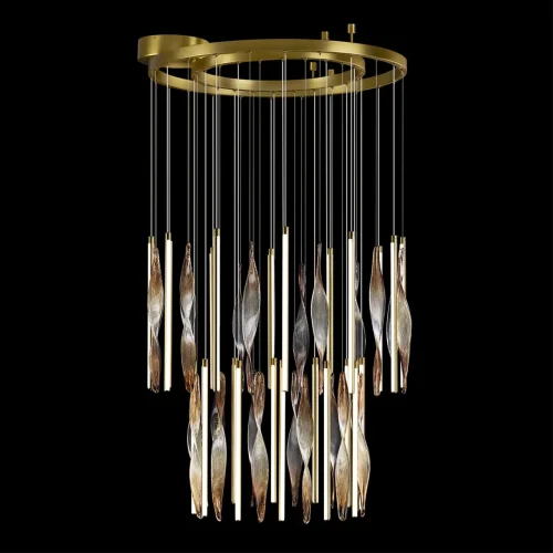 Люстра подвесная Спира (Spira) 5468/150L Odeon Light бежевая коричневая на 1 лампу, основание латунь в стиле классический современный фото 4