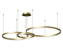 Люстра подвесная LED Тор 08223,33S(3000K) Kink Light матовая золото на 1 лампа, основание матовое золото в стиле современный хай-тек кольца