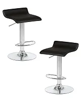 Стул барный набор 2 шт. SET-2 3013-LM TOMMY, цвет сиденья черный, цвет основания хром Dobrin, /экокожа, ножки/металл/хром, размеры - 620*830***385*405