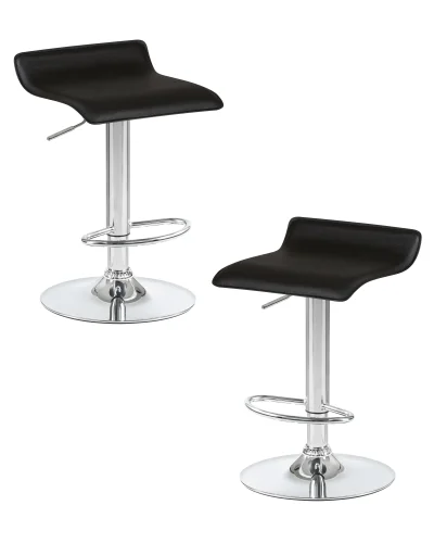 Стул барный набор 2 шт. SET-2 3013-LM TOMMY, цвет сиденья черный, цвет основания хром Dobrin, /экокожа, ножки/металл/хром, размеры - 620*830***385*405 Стул барный набор 2 шт. SET-2 3013-LM TOMMY, цвет сиденья черный, цвет основания хром Dobrin, /экокожа, ножки/металл/хром, размеры - 620*830***385*405