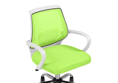 Компьютерное кресло Ergoplus green / white 15374 Woodville, зелёный/ткань, ножки/металл/хром, размеры - *940***610* фото 6