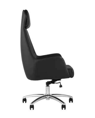 Кресло руководителя TopChairs Viking, черное УТ000003902 Stool Group, чёрный/экокожа, ножки/металл/хром, размеры - ****700*740 фото 3