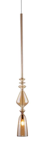 Светильник подвесной LUX NEW SP1 B AMBER Crystal Lux прозрачный янтарный на 1 лампу, основание золотое в стиле современный фото 2