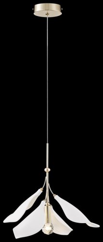 Светильник подвесной Miranda WE123.01.306 Wertmark белый 1 лампа, основание золотое в стиле флористика современный ветви