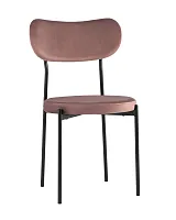 Стул обеденный Барбара NEW, велюр пыльно-розовый УТ000028056 Stool Group, розовый/велюр, ножки/металл/чёрный, размеры - ****480*530