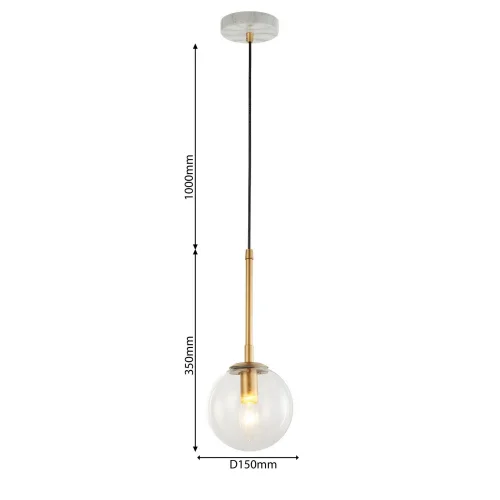 Светильник подвесной Marmore 2671-1P Favourite прозрачный 1 лампа, основание золотое в стиле кантри современный  фото 3