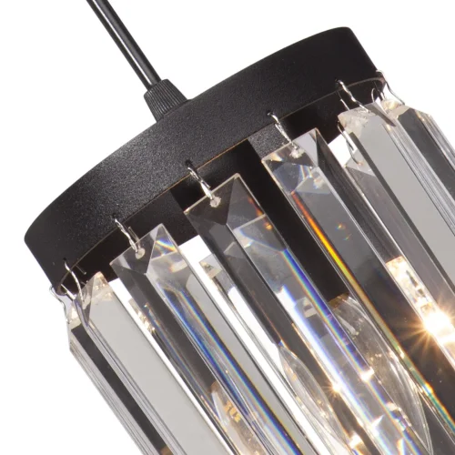 Светильник подвесной V5151-1/1S Vitaluce прозрачный 1 лампа, основание чёрное в стиле современный классический  фото 2