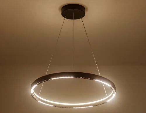 Светильник подвесной LED FL5852 Ambrella light чёрный 1 лампа, основание чёрное в стиле хай-тек модерн кольца фото 4