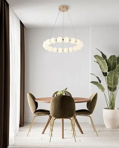 Светильник подвесной LED 10208/SG LED Gold Escada белый на 1 лампу, основание золотое в стиле хай-тек шар фото 2 Светильник подвесной LED 10208/SG LED Gold Escada белый на 1 лампу, основание золотое в стиле хай-тек шар фото 2