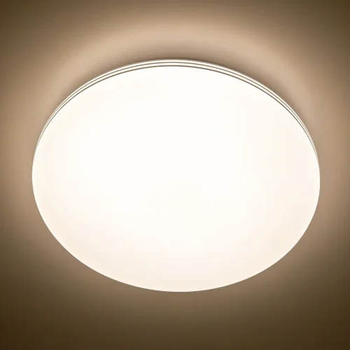 Светильник потолочный LED с пультом Симпла CL714480G Citilux белый 1 лампа, основание хром белое в стиле современный хай-тек с пультом фото 2