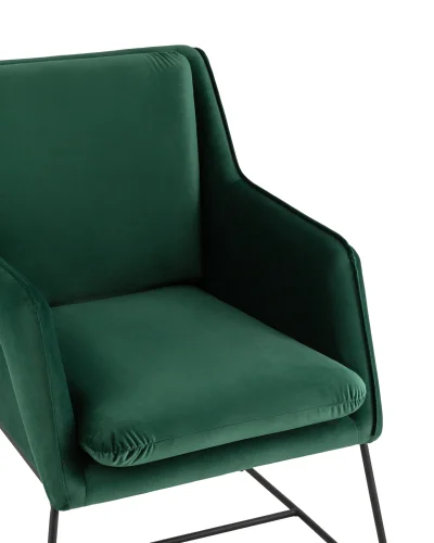 Кресло Роланд в стиле лофт велюр зелёный УТ000035917 Stool Group, зелёный/велюр, ножки/металл/чёрный, размеры - ****700*840мм фото 2