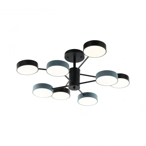 Люстра потолочная LED Ferrara 250906/8B Bk/Gr Arte Milano белая на 1 лампу, основание чёрное в стиле современный 