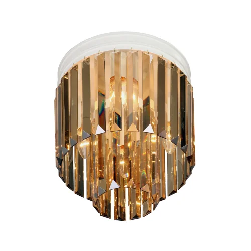 Люстра потолочная V5154-0/3+1PL Vitaluce янтарная на 4 лампы, основание бежевое в стиле классический современный  фото 3