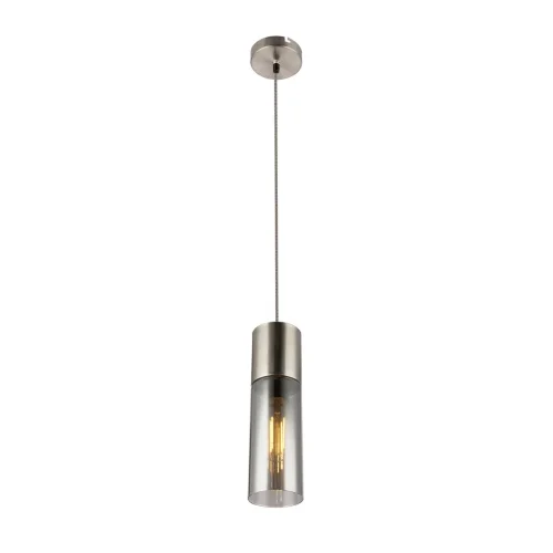 Светильник подвесной Ilene TL1628H-01SN Toplight серый графит на 1 лампу, основание матовое никель в стиле современный 