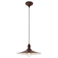 Светильник подвесной лофт STOCKBURY 49456 Eglo коричневый 1 лампа, основание коричневое в стиле лофт 