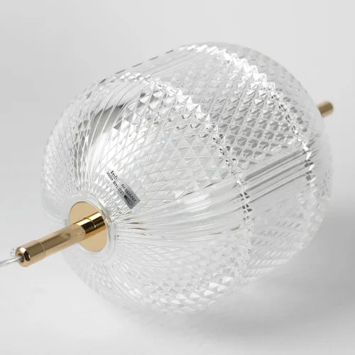 Светильник подвесной LED Duval LSP-7142 Lussole прозрачный 1 лампа, основание золотое в стиле хай-тек современный  фото 3
