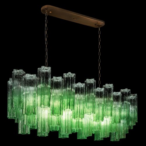 Люстра подвесная Мурано / Murano 10580/1000R Clear green LOFT IT зелёная на 11 ламп, основание бронзовое в стиле современный арт-деко фото 2 Люстра подвесная Мурано / Murano 10580/1000R Clear green LOFT IT зелёная на 11 ламп, основание бронзовое в стиле современный арт-деко фото 2
