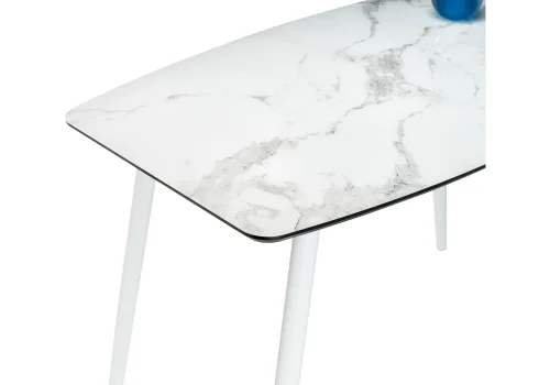 Стол стеклянный Эмма белый мрамор / белый 462159 Woodville столешница белая из стекло фото 5