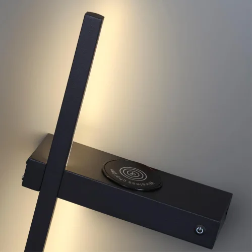 Бра с выключателем LED Blake 5695/6WL Lumion чёрный на 1 лампа, основание чёрное в стиле хай-тек с беспроводной зарядкой отражённый свет фото 4