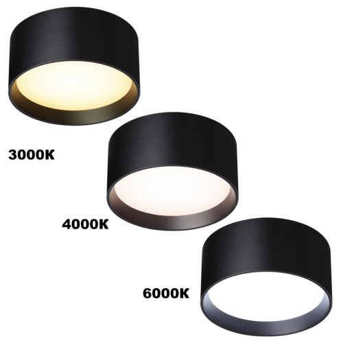 Светильник накладной LED с переключателем цветовой температуры Orbis 359597 Novotech белый чёрный на 1 лампу, основание чёрное в стиле современный хай-тек круглый фото 4