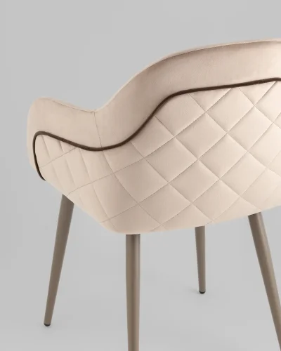 Стул Новел New велюр серо-коричневый, ножки бежево-серые УТ000039823 Stool Group, коричневый/велюр, ножки/металл/чёрный, размеры - *805**** фото 3