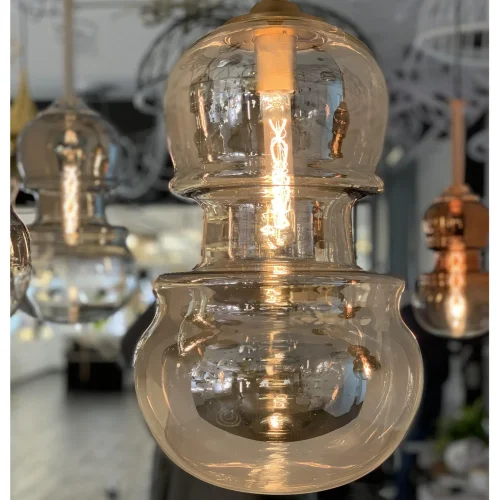 Светильник подвесной Sonata 6693 Mantra прозрачный янтарный 1 лампа, основание бронзовое в стиле современный выдувное фото 4