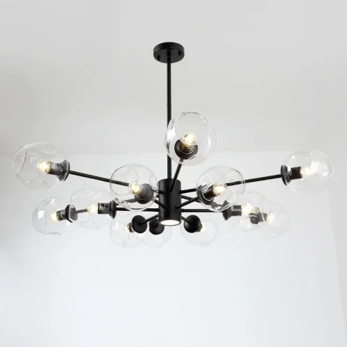 Люстра на штанге MARINE D85 Black/Transparent 193750-26 ImperiumLoft прозрачная на 8 ламп, основание чёрное в стиле современный фото 4 Люстра на штанге MARINE D85 Black/Transparent 193750-26 ImperiumLoft прозрачная на 8 ламп, основание чёрное в стиле современный фото 4