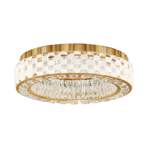 Люстра потолочная LED Castello MOD336CL-L100G3K Maytoni прозрачная на 1 лампу, основание золотое в стиле современный 