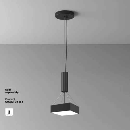 Светильник потолочный LED Zon C032CL-24W4K-SQ-B Maytoni белый 1 лампа, основание чёрное в стиле современный  фото 3